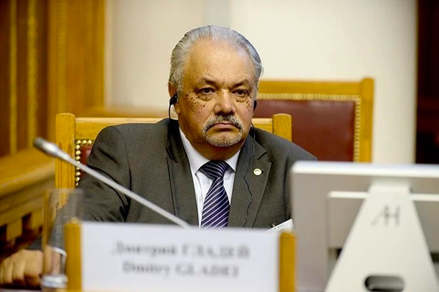 FSB officer Dmitry Gladey in his public-facing role as chairman of Interparliamentary Assembly of the Commonwealth of Independent States.