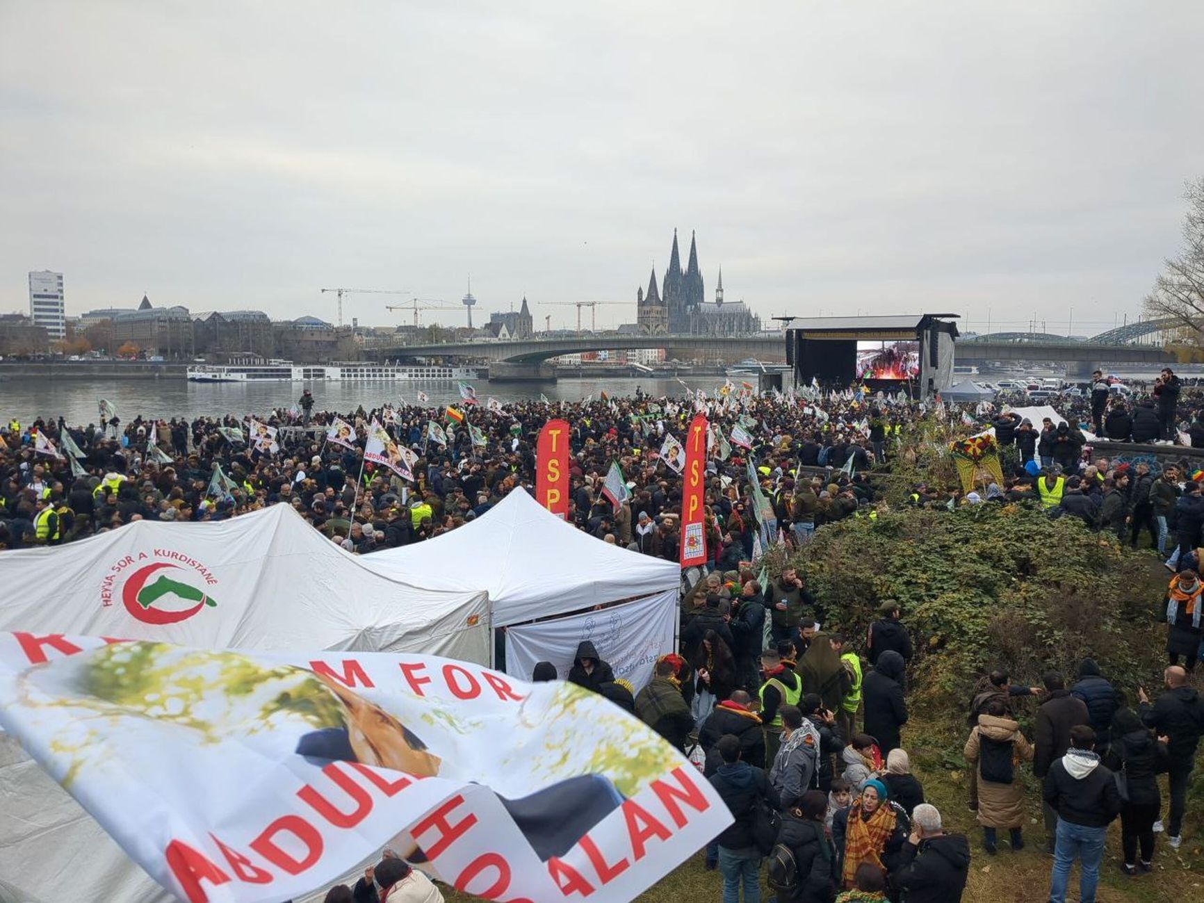 A Kurdish march in support of Ocalan and for a solution to the Kurdish issue, Cologne
