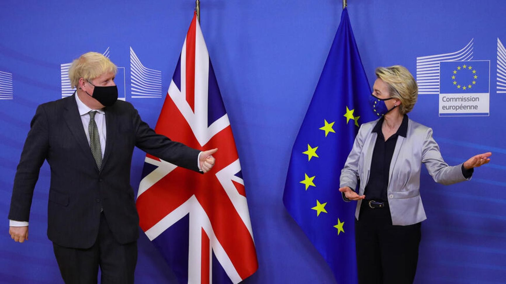 Conservative Prime Minister Boris Johnson discusses with the President of the European Commission how hard Brexit will be